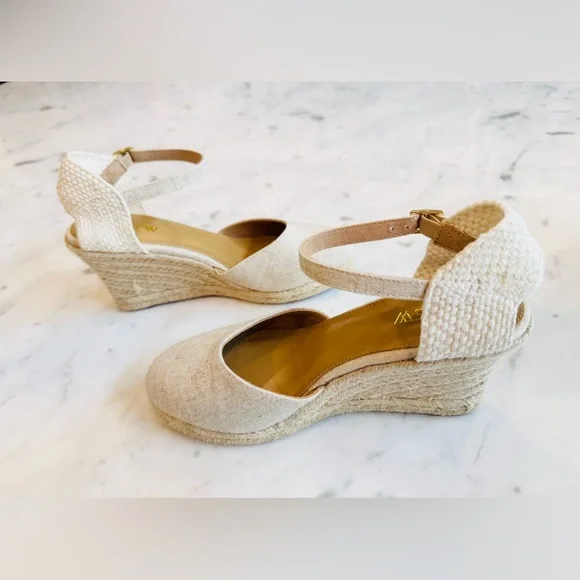 Preowned Women’s J. Crew Cream/Tan Espadrille Shoes with Ankle Strap Size 6 - Picture 5 of 5